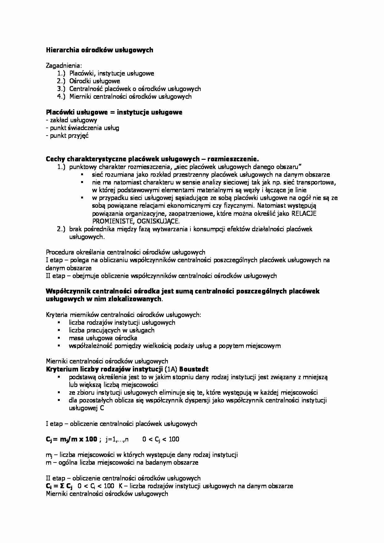 Hierarchia ośrodkw usługowych - strona 1