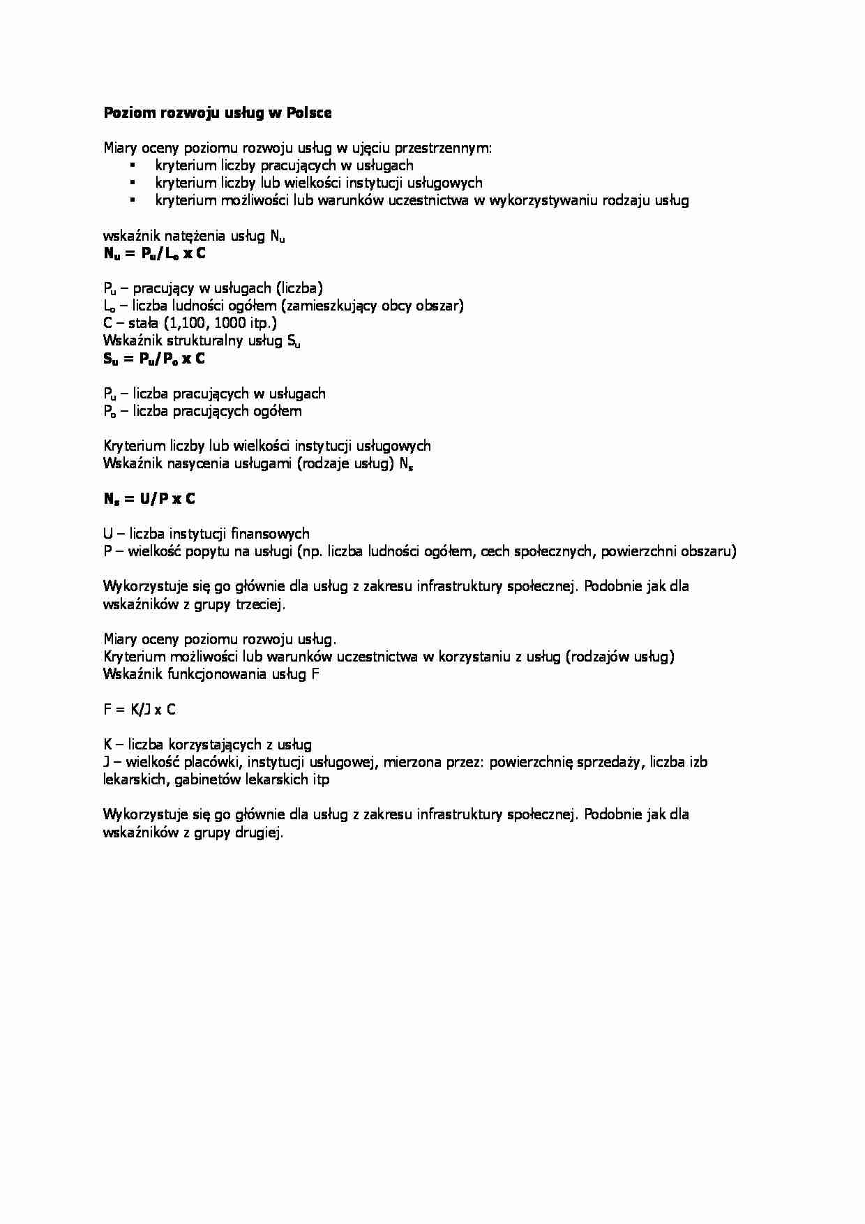 poziom rozwoju usług w Polsce - strona 1