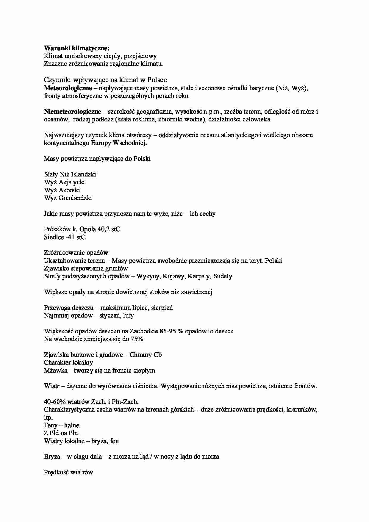 warunki klimatyczne - strona 1