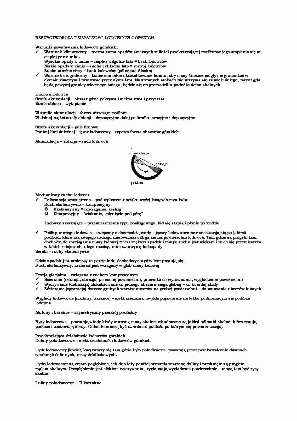 Rzeźbotwórcza działalność lodowców górskich - strona 1