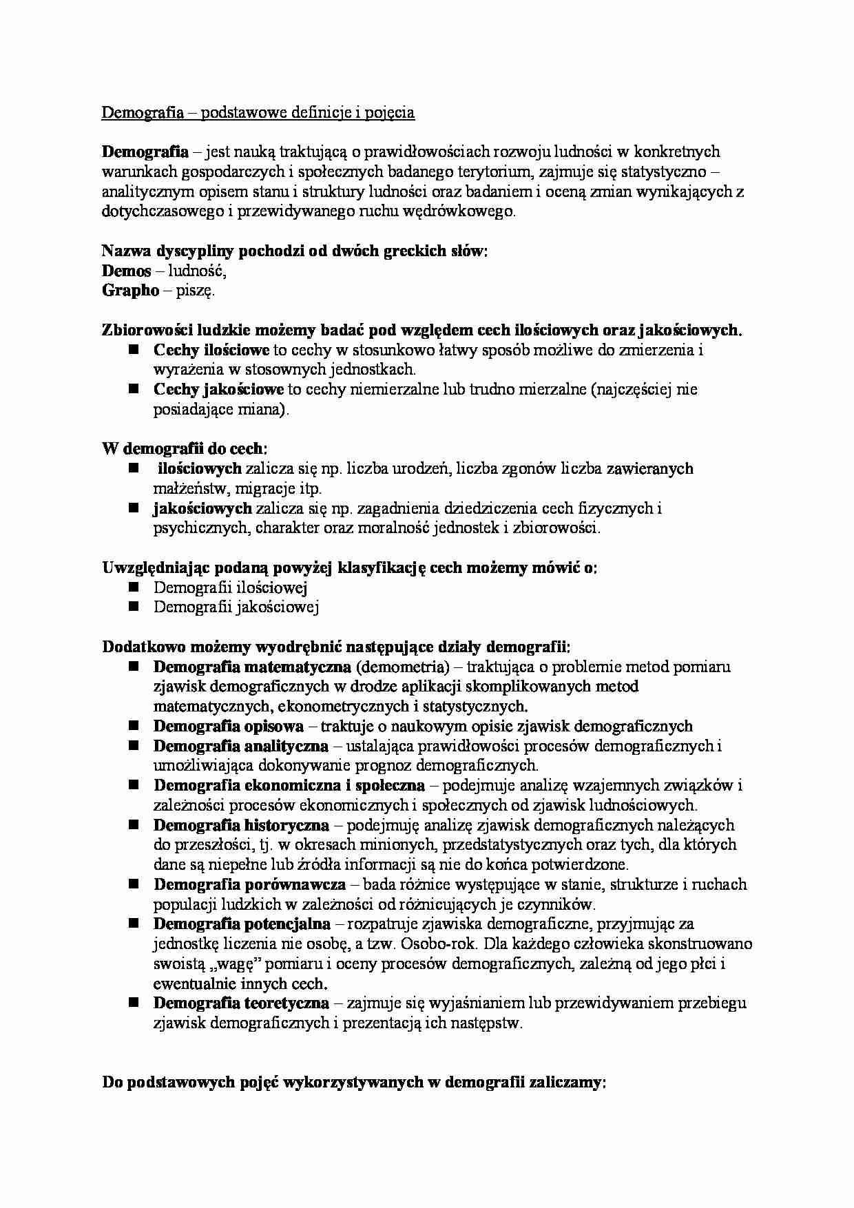 podstawowe pojecia -  Demografia - strona 1