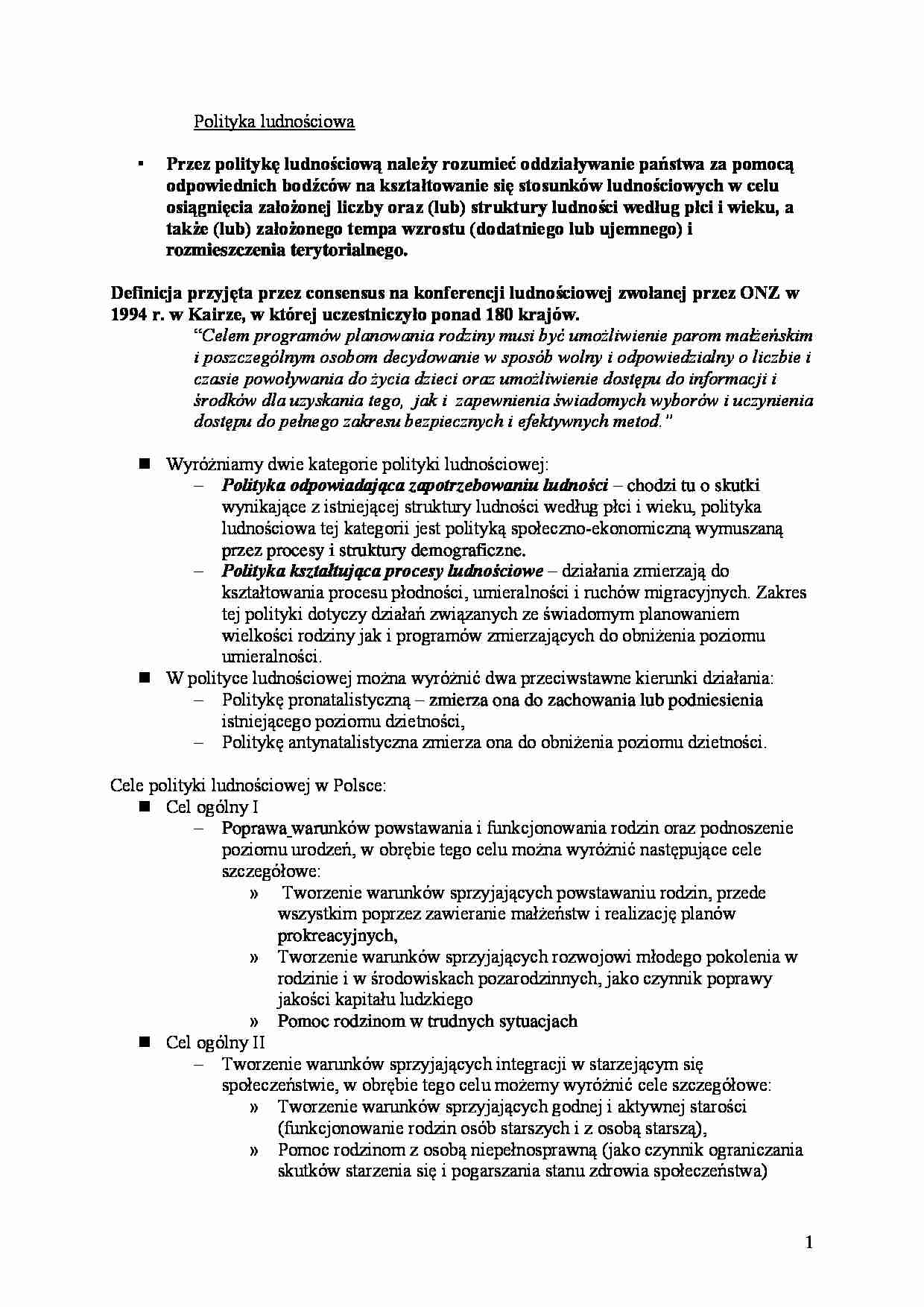 polityka ludnosciowa - strona 1