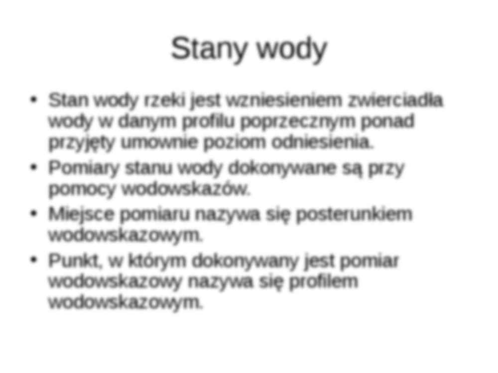 Hydrologia - wykład 4: Wody powierzchniowe - stany wody - strona 2