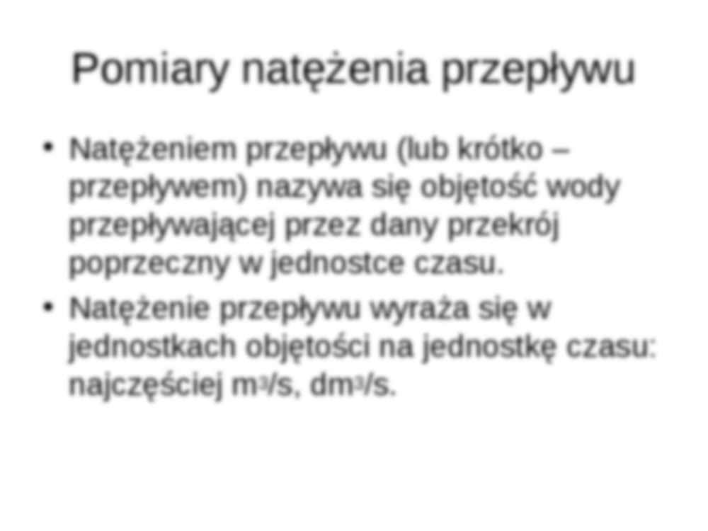 Hydrologia - wykład 6: Wody powierzchniowe: przepływy - strona 2