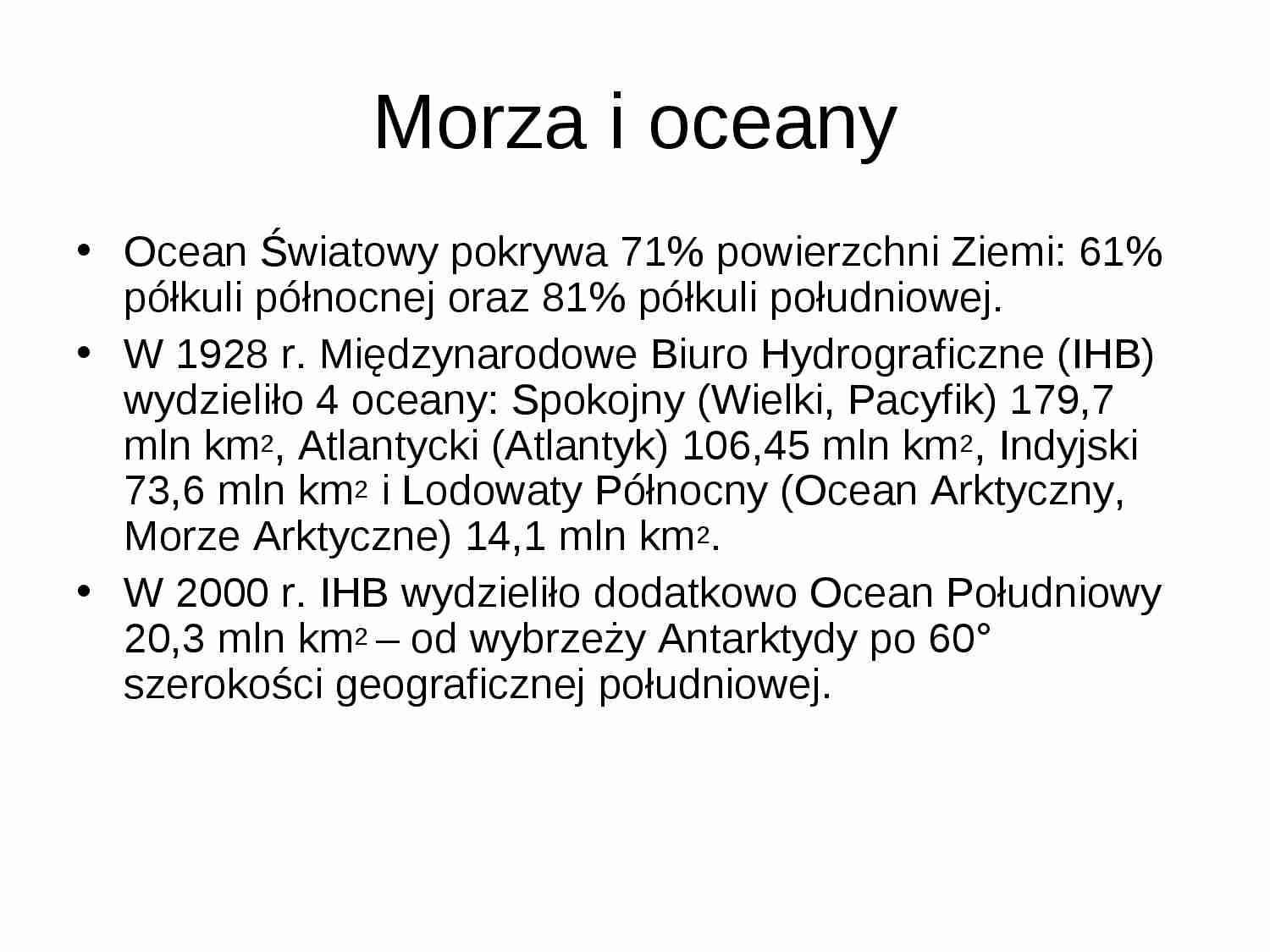 Hydrologia - wykład 12: Morza i oceany - strona 1