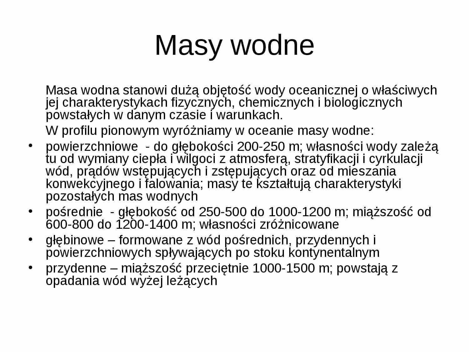 Hydrologia - wykład 13: Masy wodne - strona 1