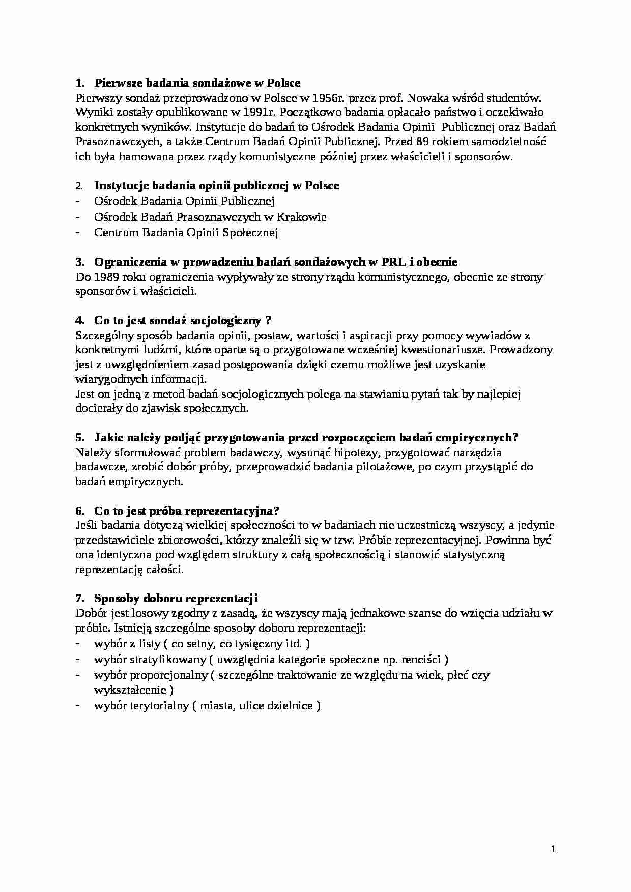 Socjologia - zagadnienia - strona 1