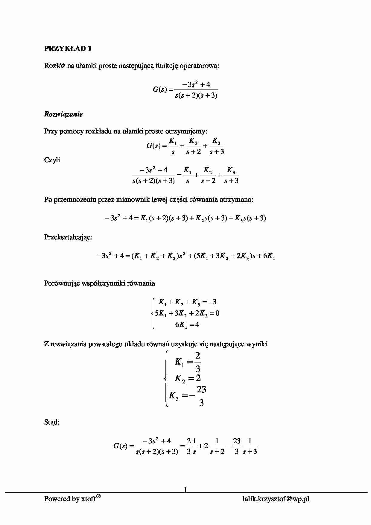 Przykładowe zadania z rozwiązaniami 1 - strona 1