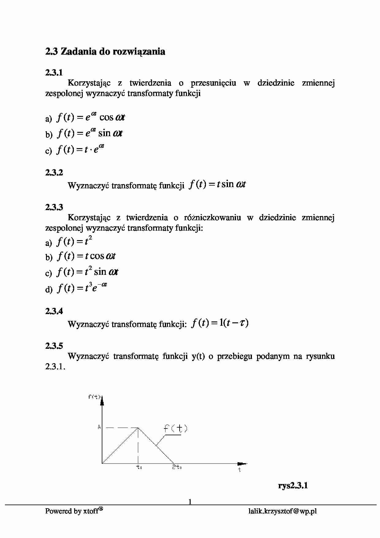 Przykładowe zadania z rozwiązaniami 2 - strona 1