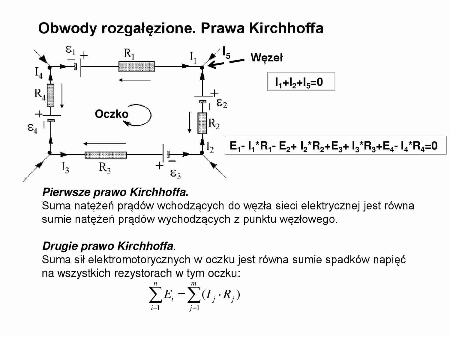 Obwody rozgałęzione. Prawa Kirchhoffa - strona 1