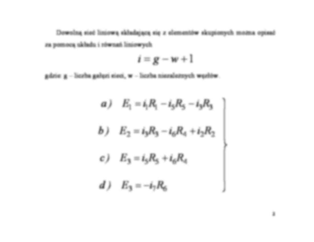 Metoda prądów obwodowych - Układ równań - strona 2