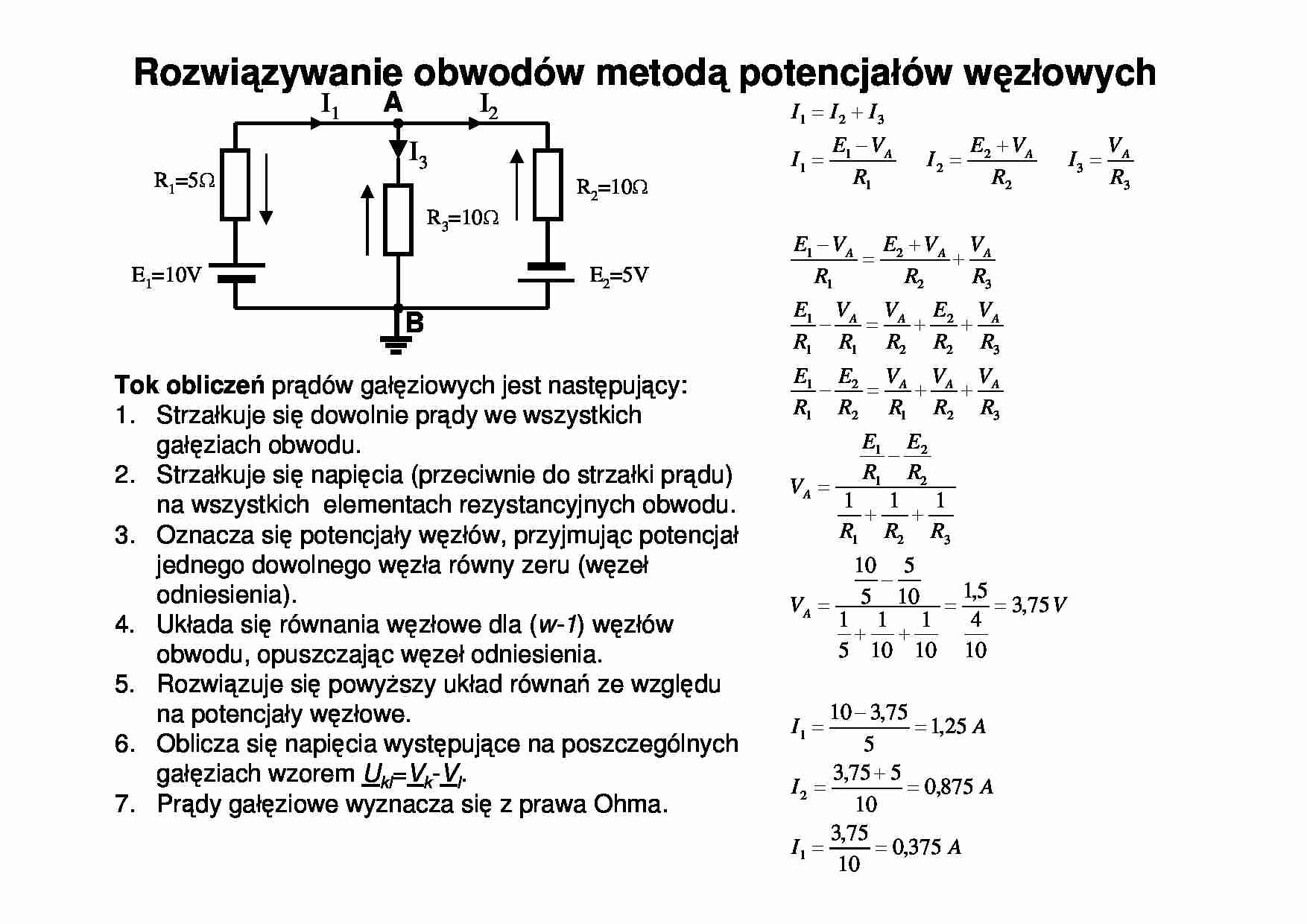Metoda węzłowa - strona 1