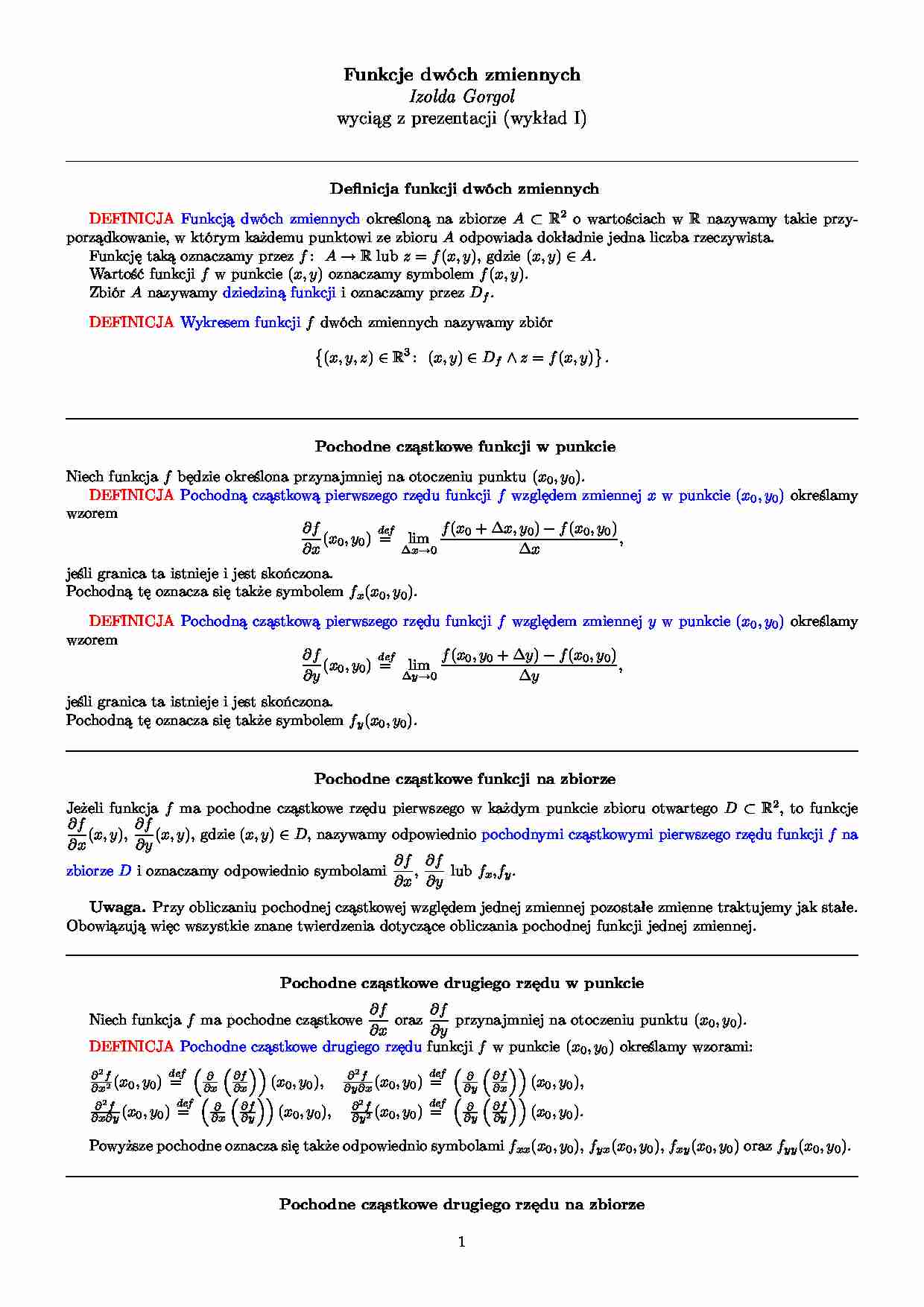 Funkcje dwóch zmiennych - strona 1