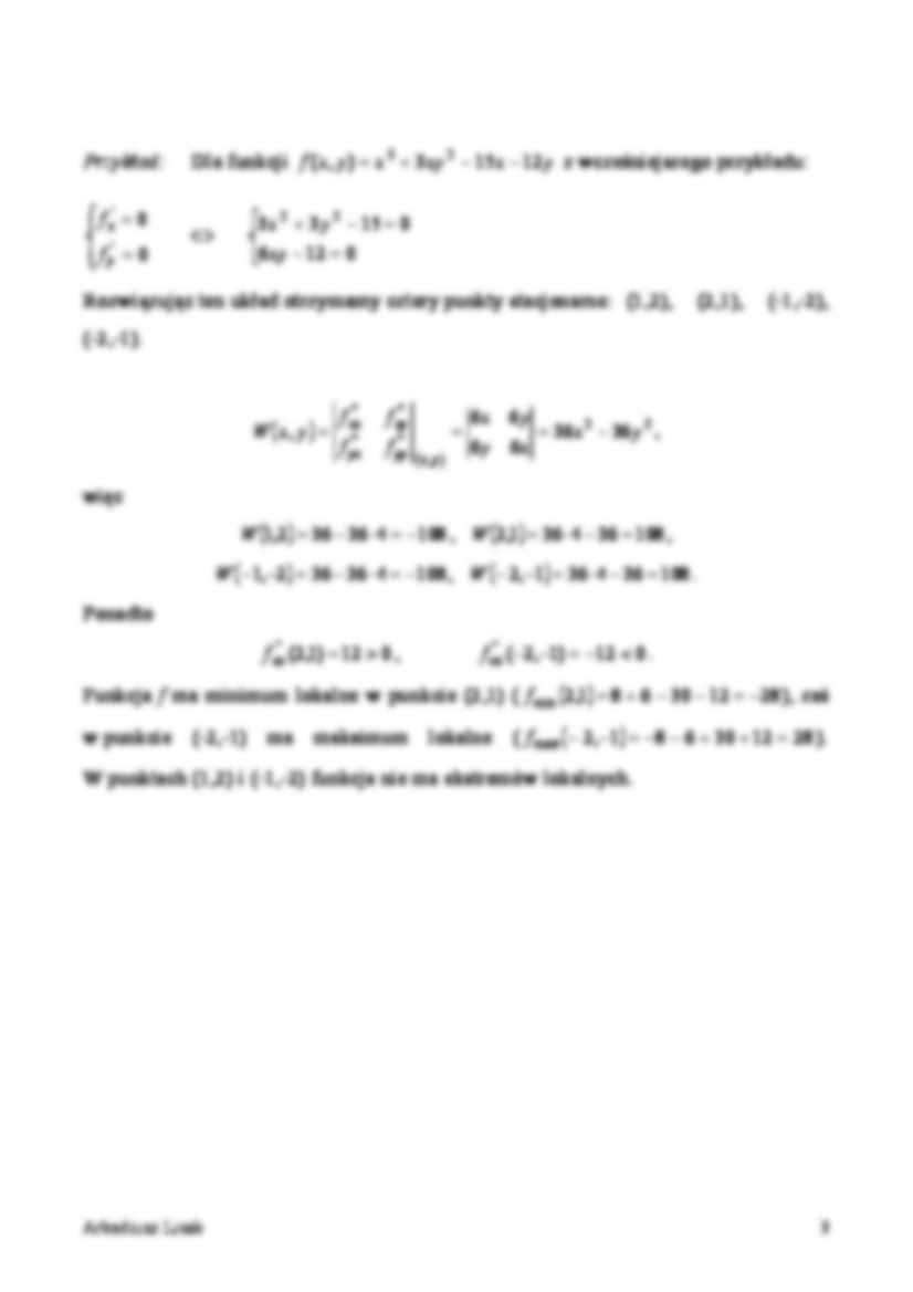 Funkcje dwóch zmiennych - pochodne cząstkowe - strona 3
