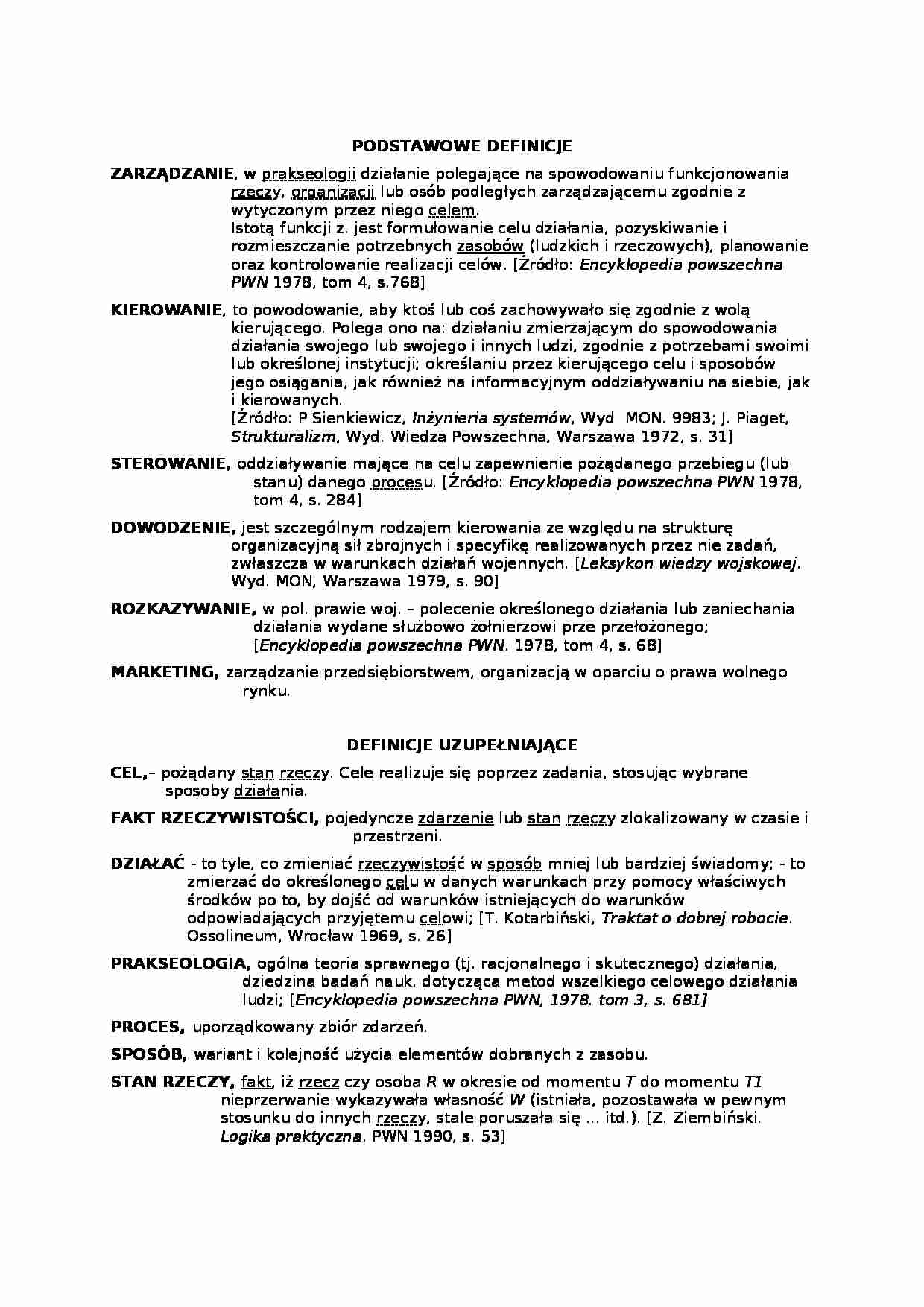 Definicje z zarządzania 2 - strona 1