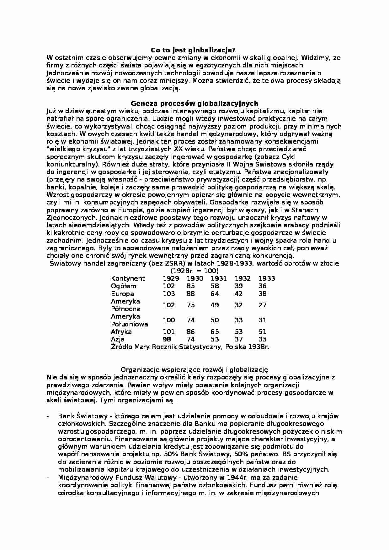Globalizacja - Geneza procesów globalizacyjnych - strona 1