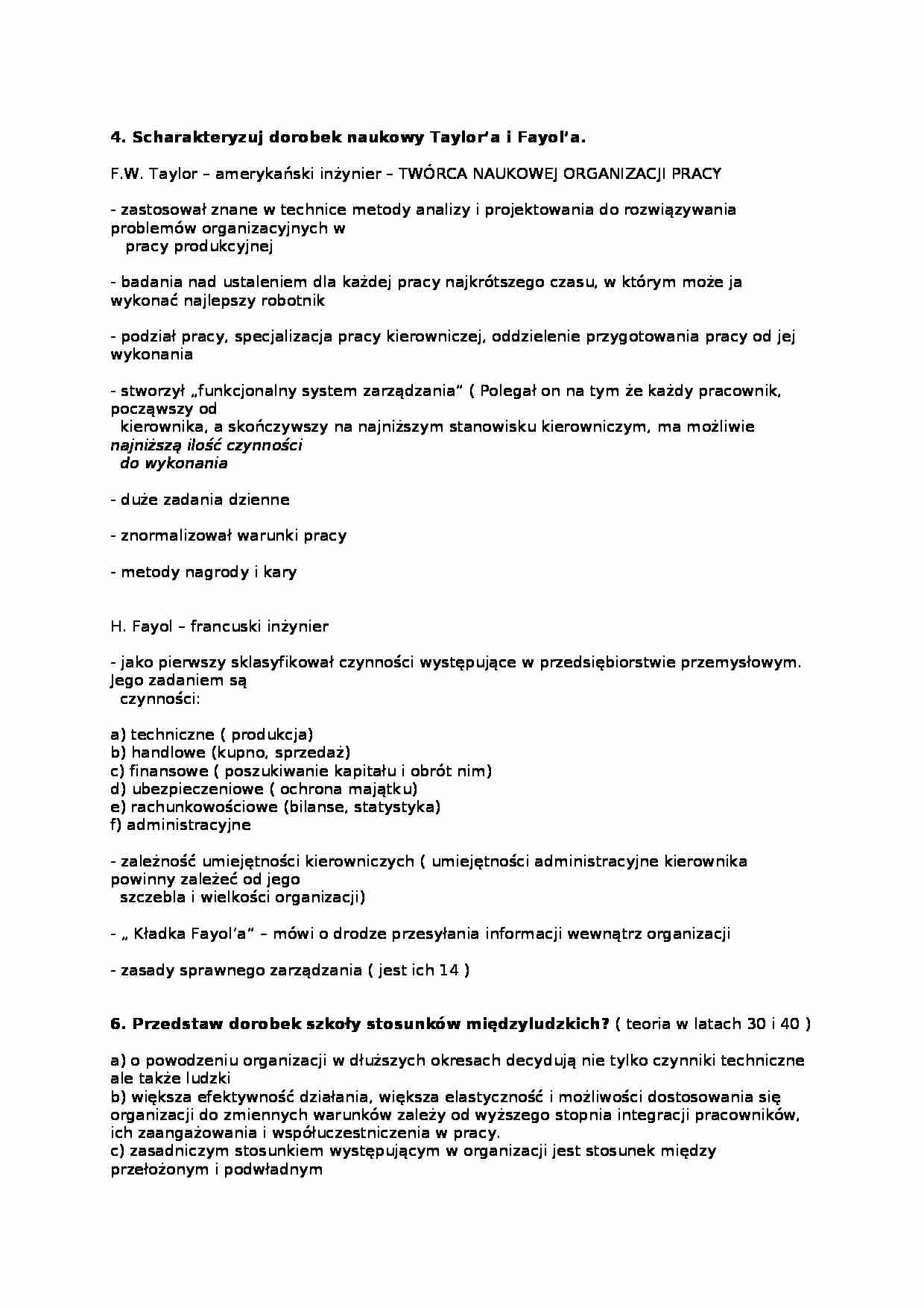 Pytania i odpowiedzi z zarządzania 4 - strona 1