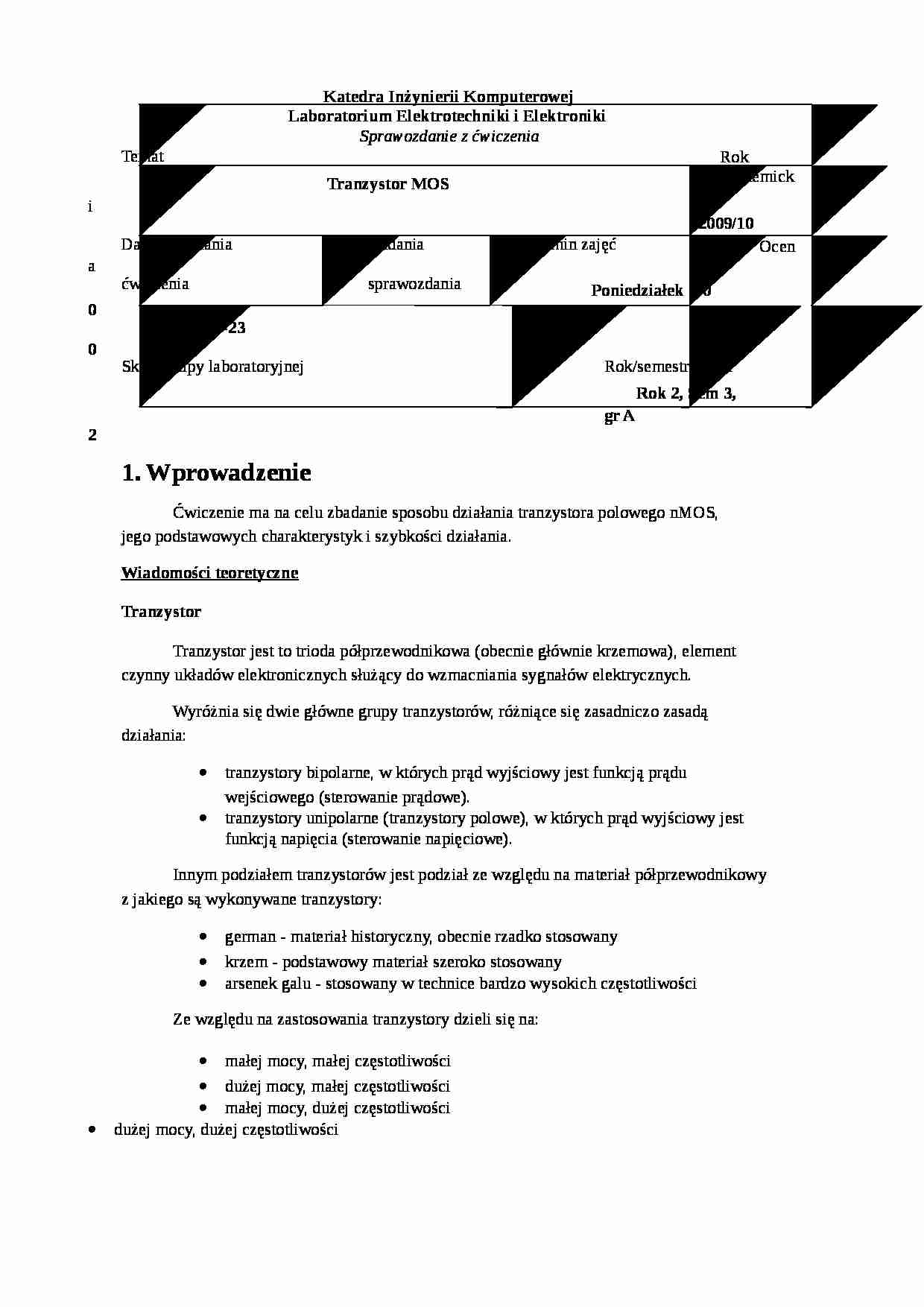 Tranzystor MOS - strona 1