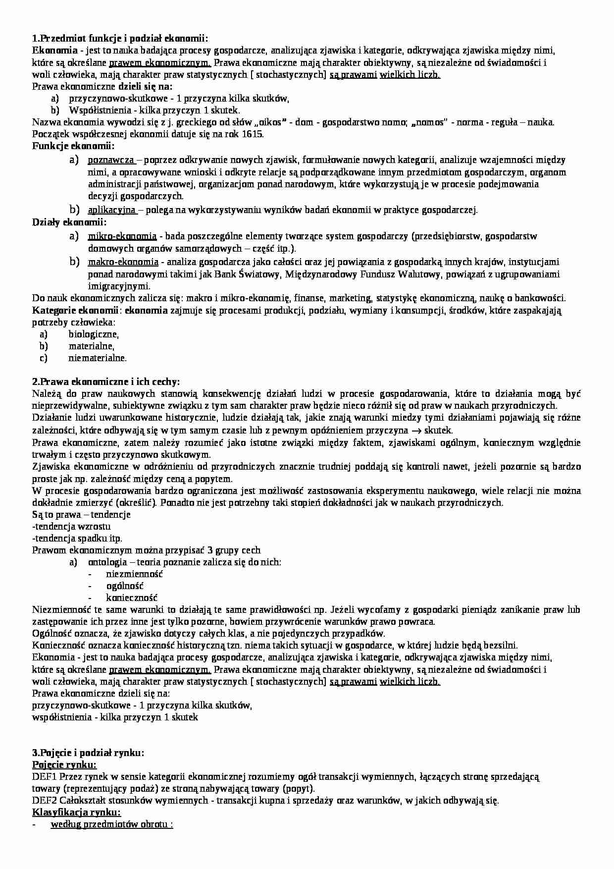 Opracowanie - wykłady z mikroekonomii - strona 1