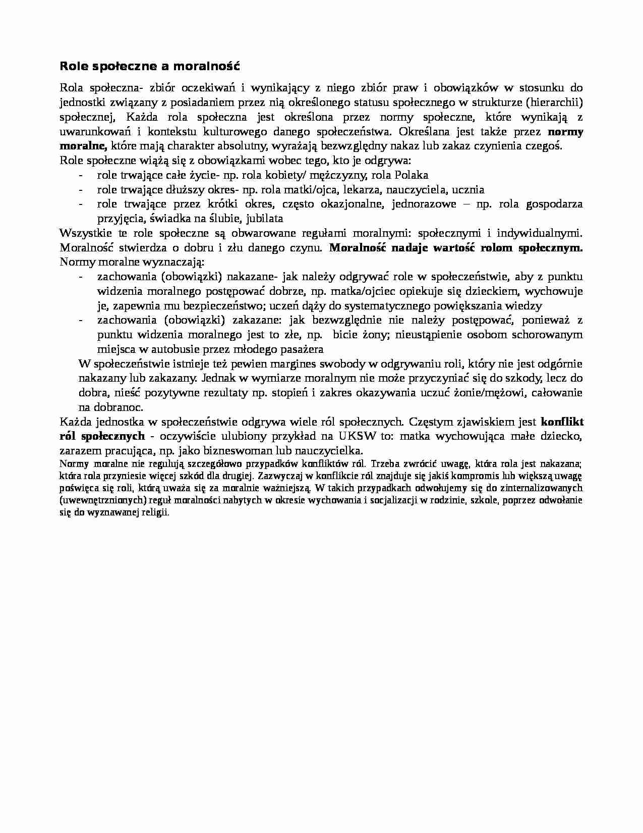 Socjologia moralności - wykład 15 - strona 1
