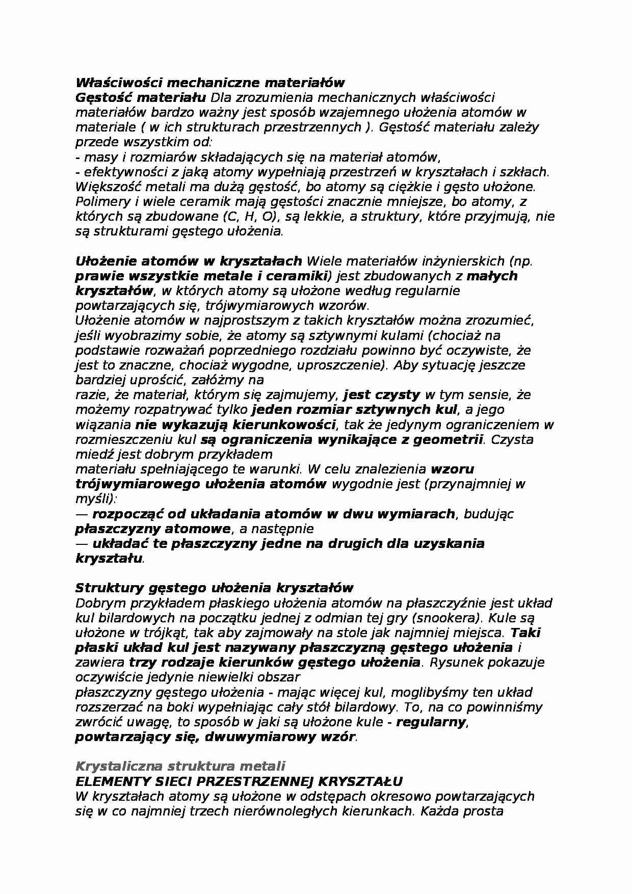 Materiałoznastwo - wykład 5 - strona 1