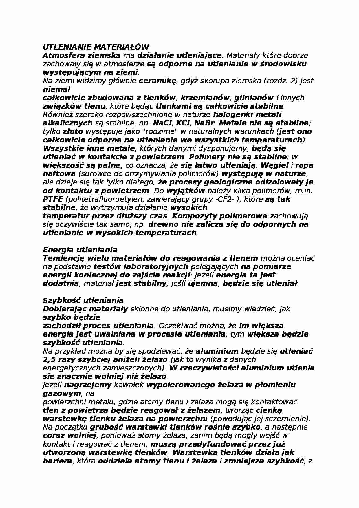 Materiałoznastwo - wykład 8 - strona 1