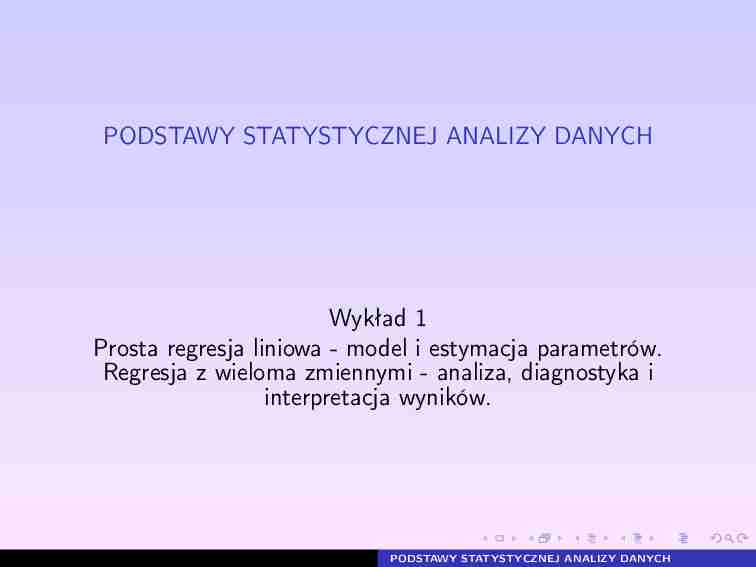 Analiza danych statystycznych - wykład 1 - strona 1