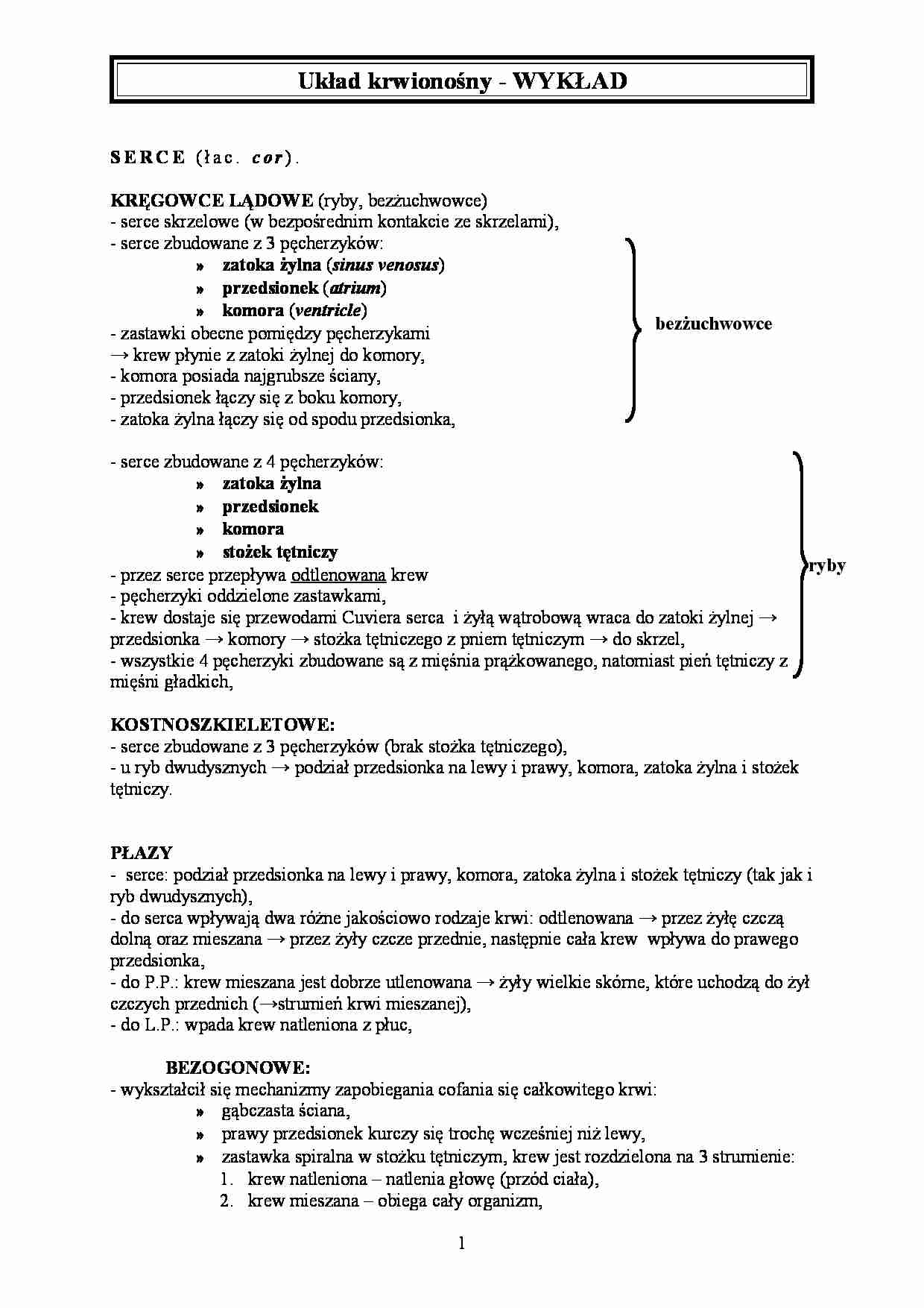 Układ krwionośny - strona 1