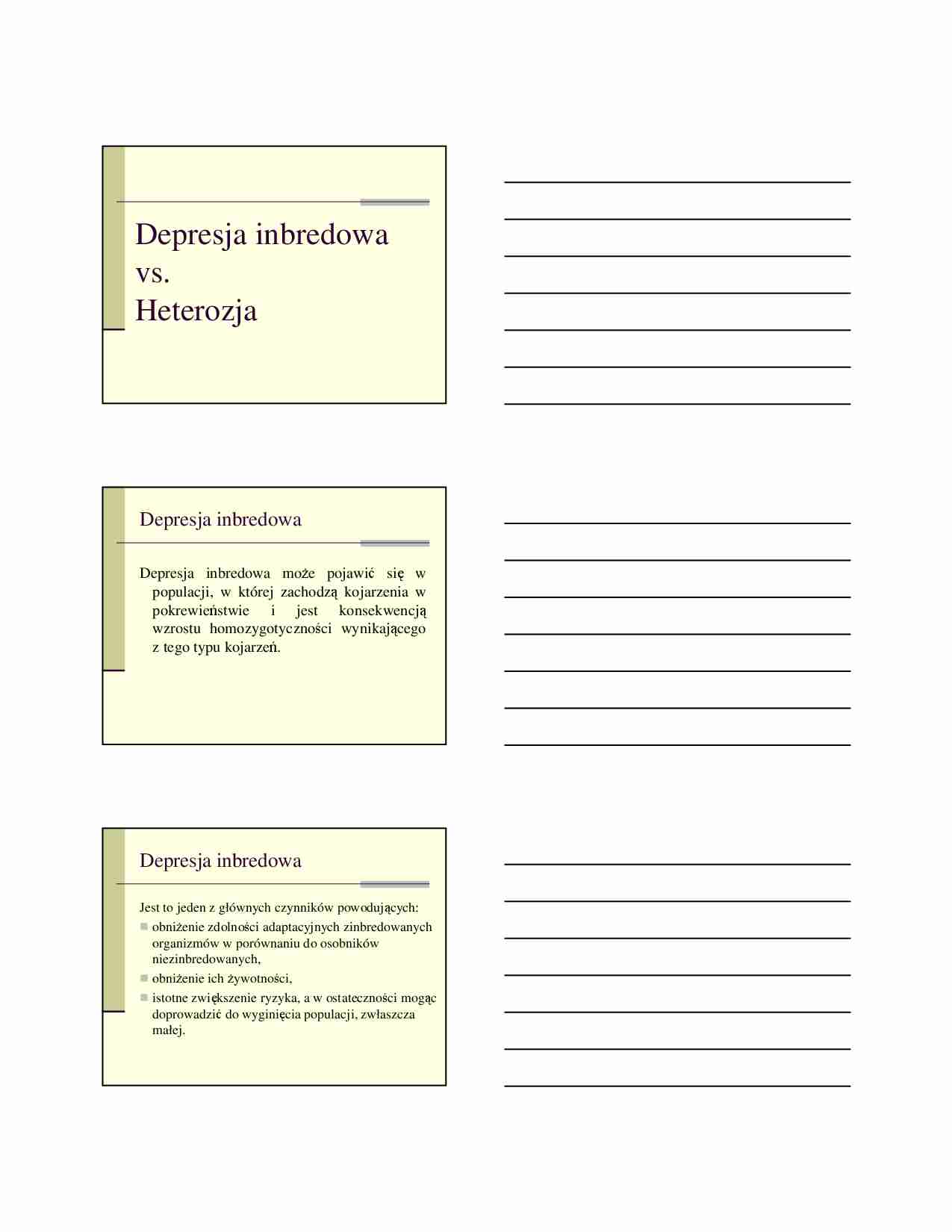 Genetyka populacji - wykład 8: depresja inbredowa vs heterozja - strona 1