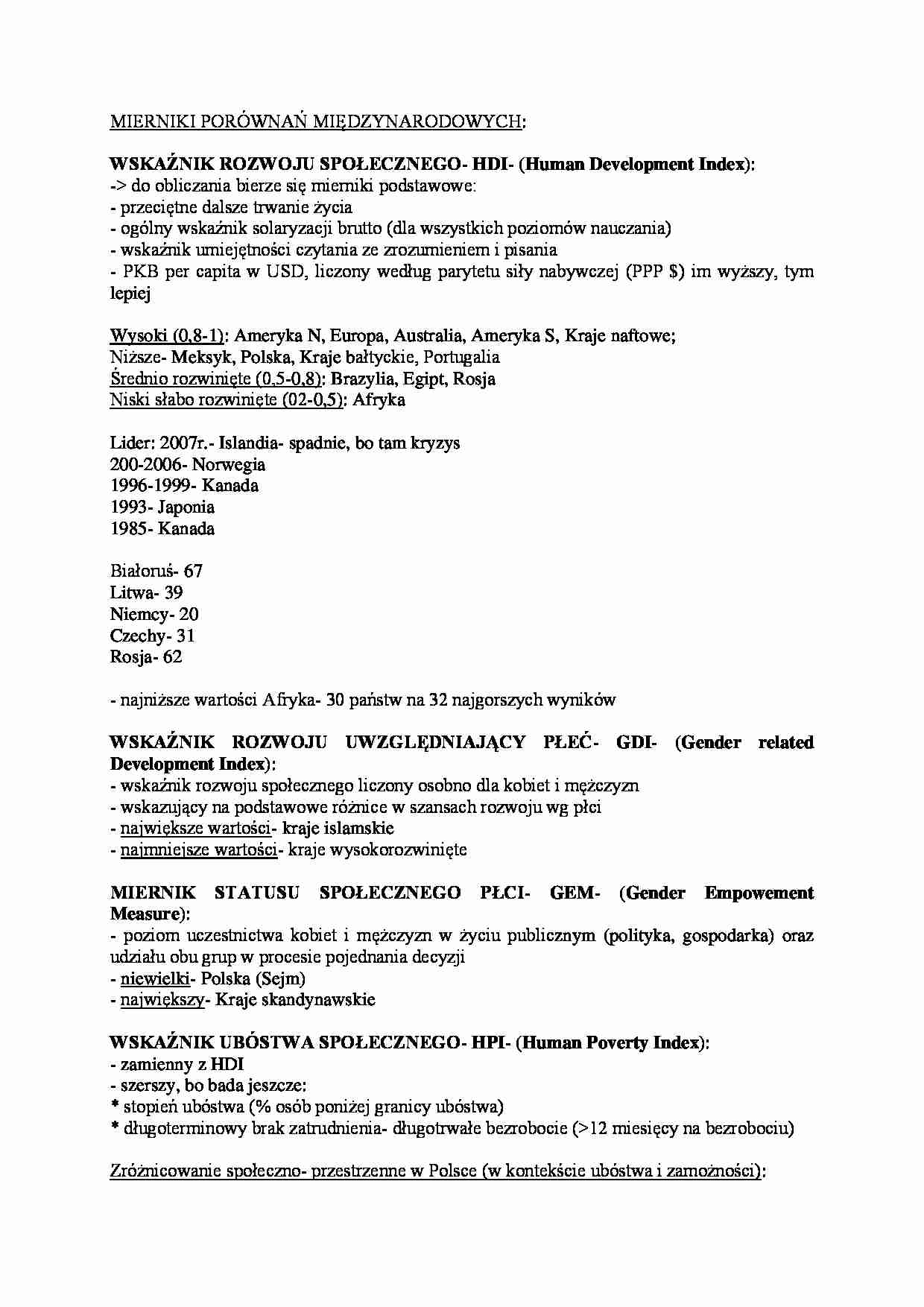 Mierniki porównań międzynarodowych - strona 1