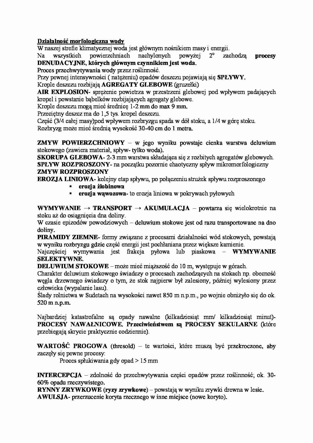 Działalność morfologiczna wody - strona 1