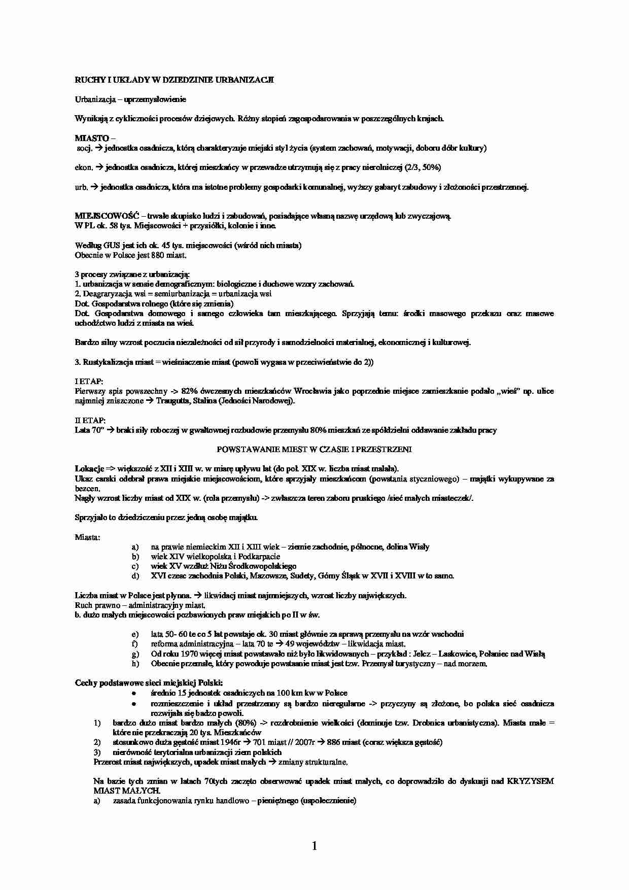 Ruchy i układy w dziedzinie Urbanizacji - strona 1