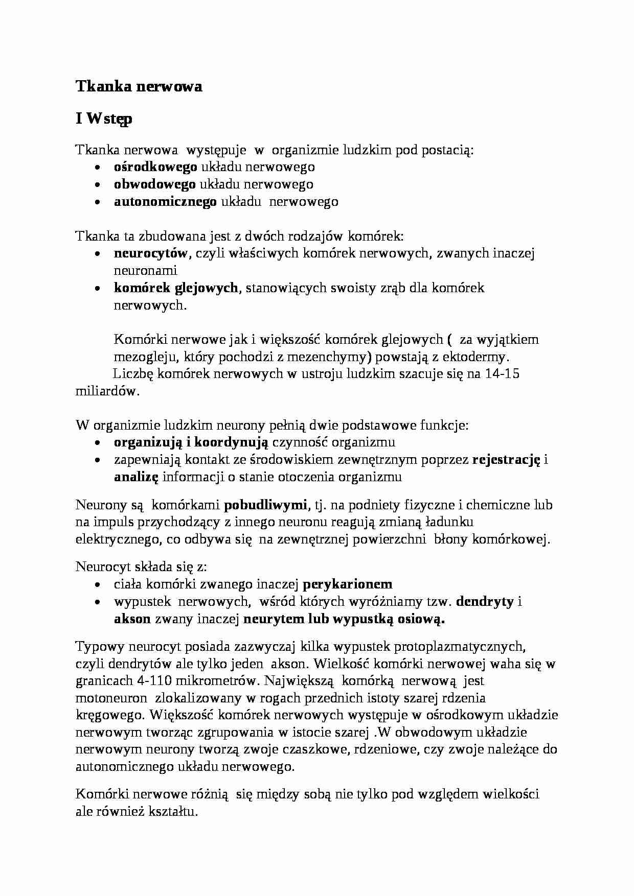 Histologia - tkanka nerwowa - strona 1
