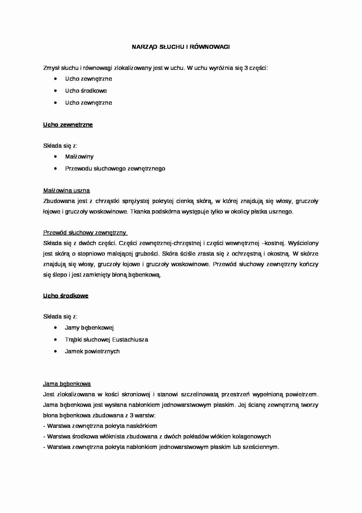 Narząd słuchu i równowagi - strona 1