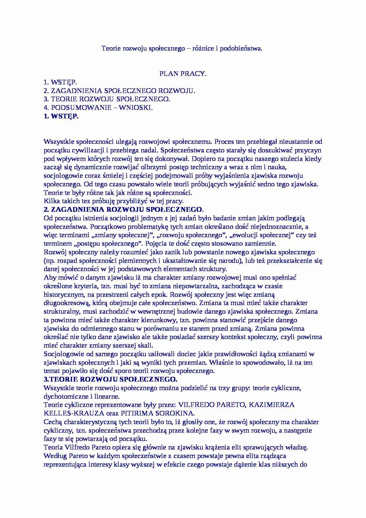 Teorie rozwoju społecznego - strona 1