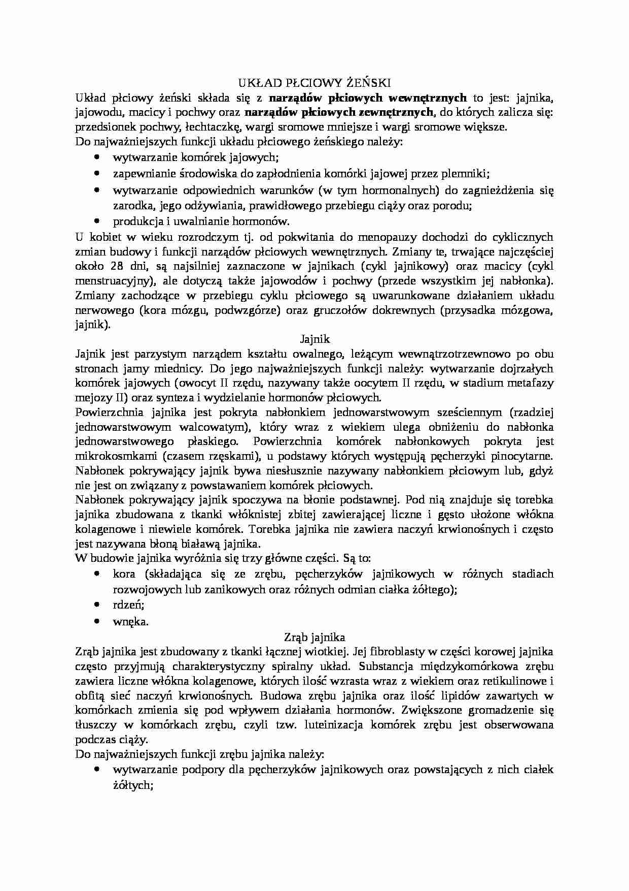 Układ płciowy żeński - strona 1