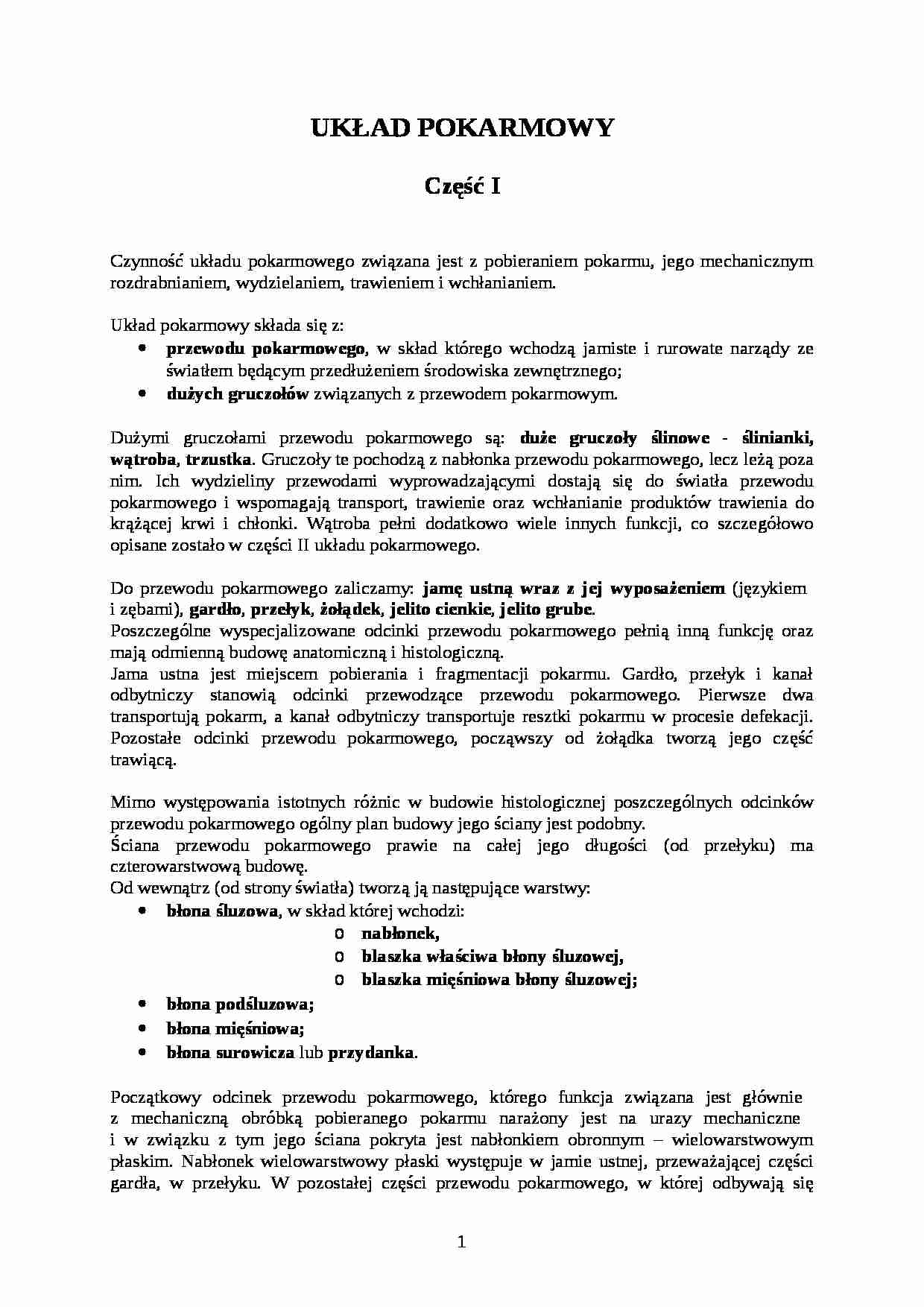 Układ pokarmowy 1 - strona 1