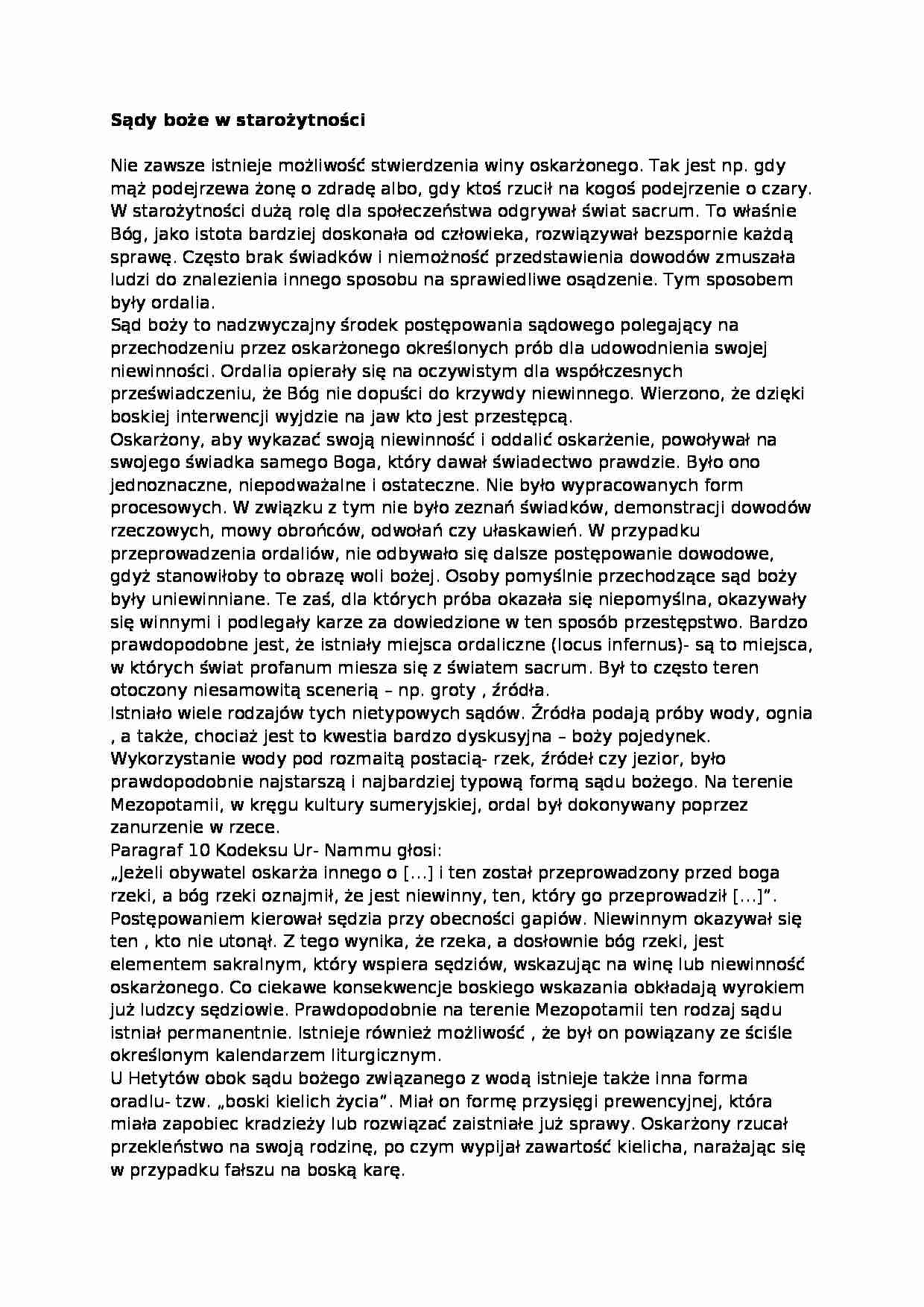 Sądy boże w starożytności - Plemiona germańskie - strona 1