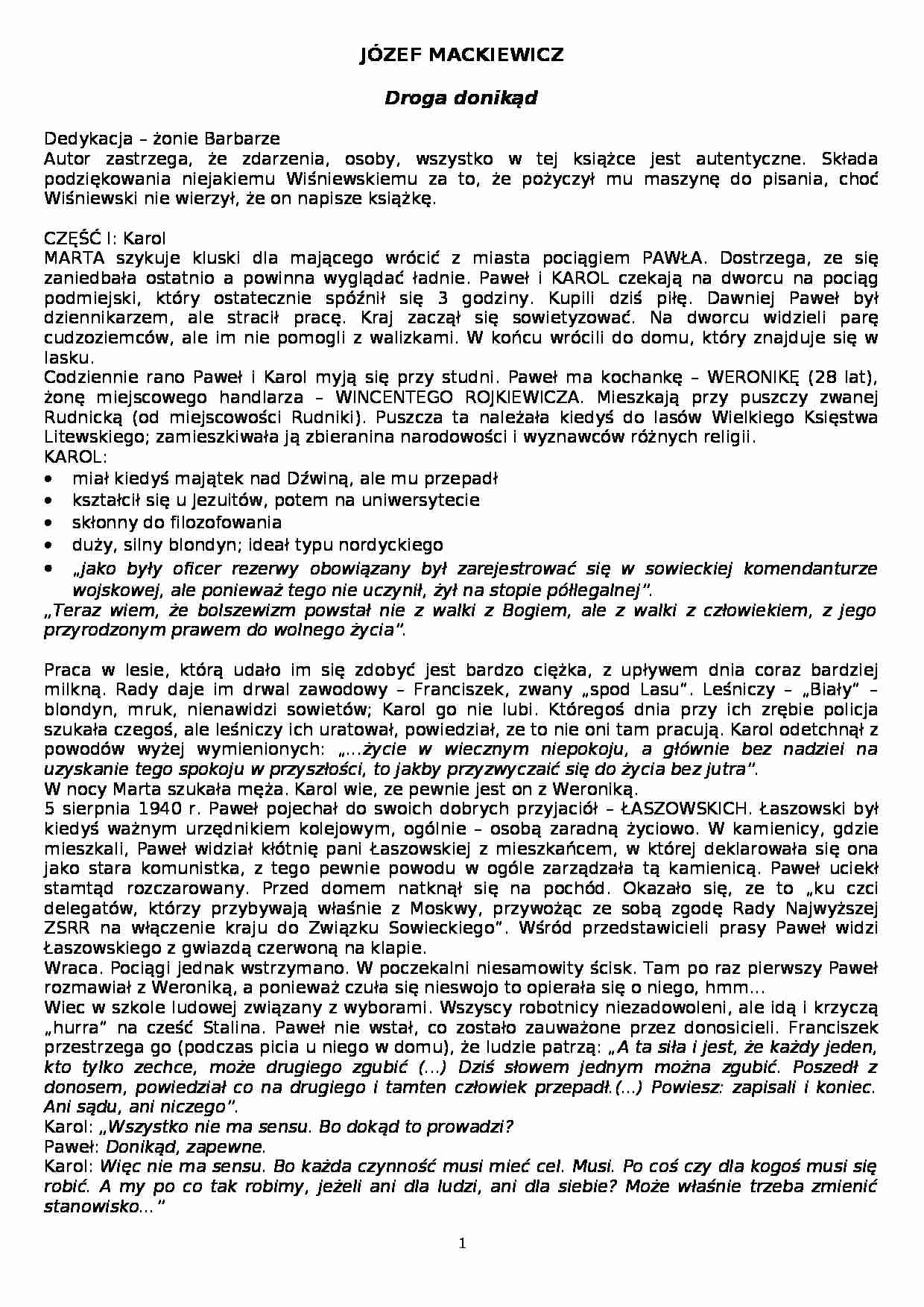 Historia literatury - Droga donikąd - strona 1