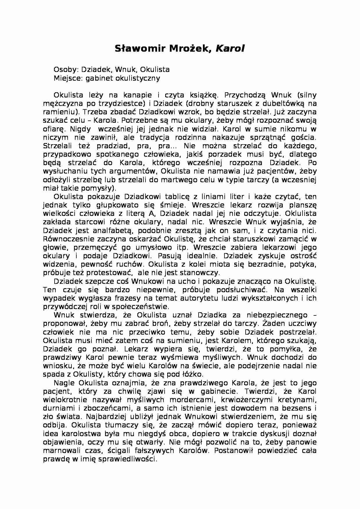 Historia literatury - Karol - strona 1