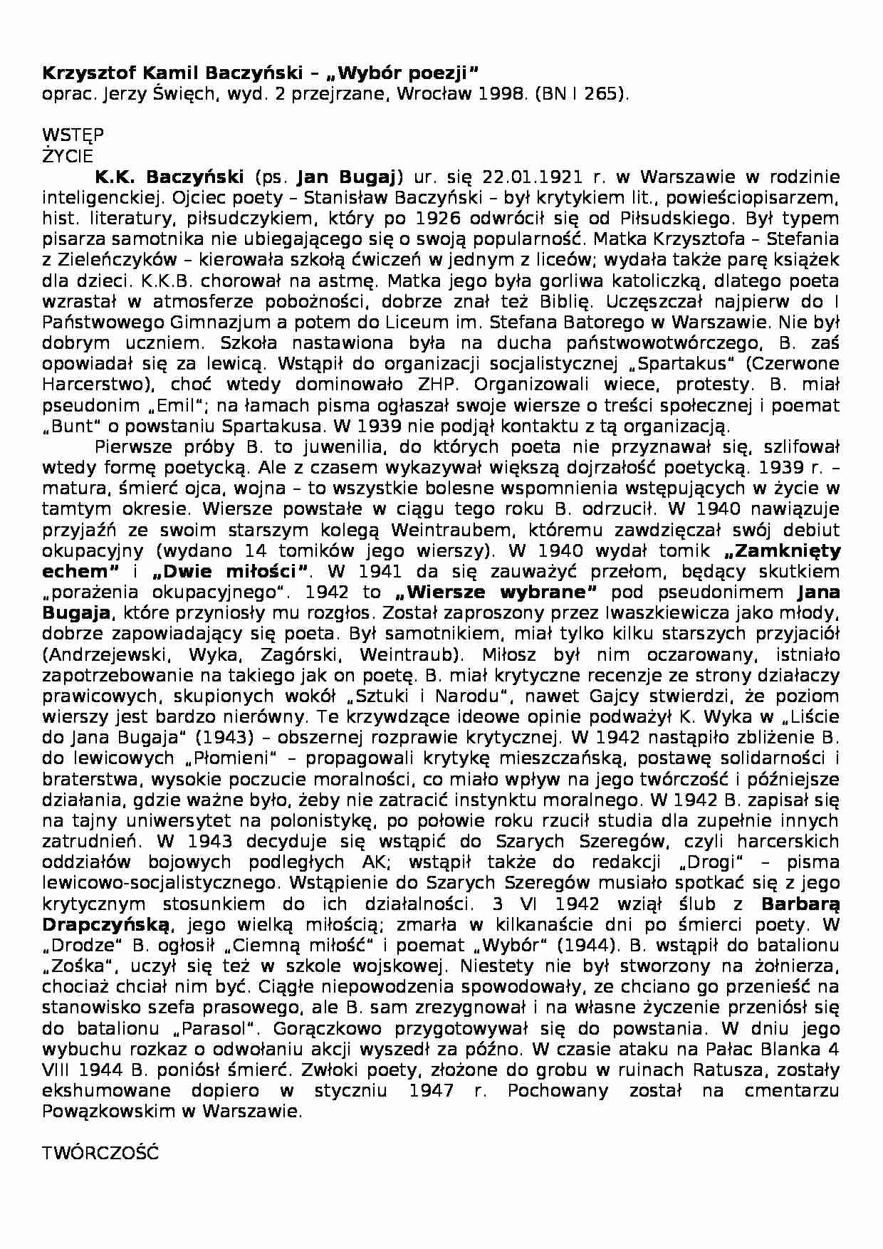 Krzysztof Kamil Baczyński - strona 1