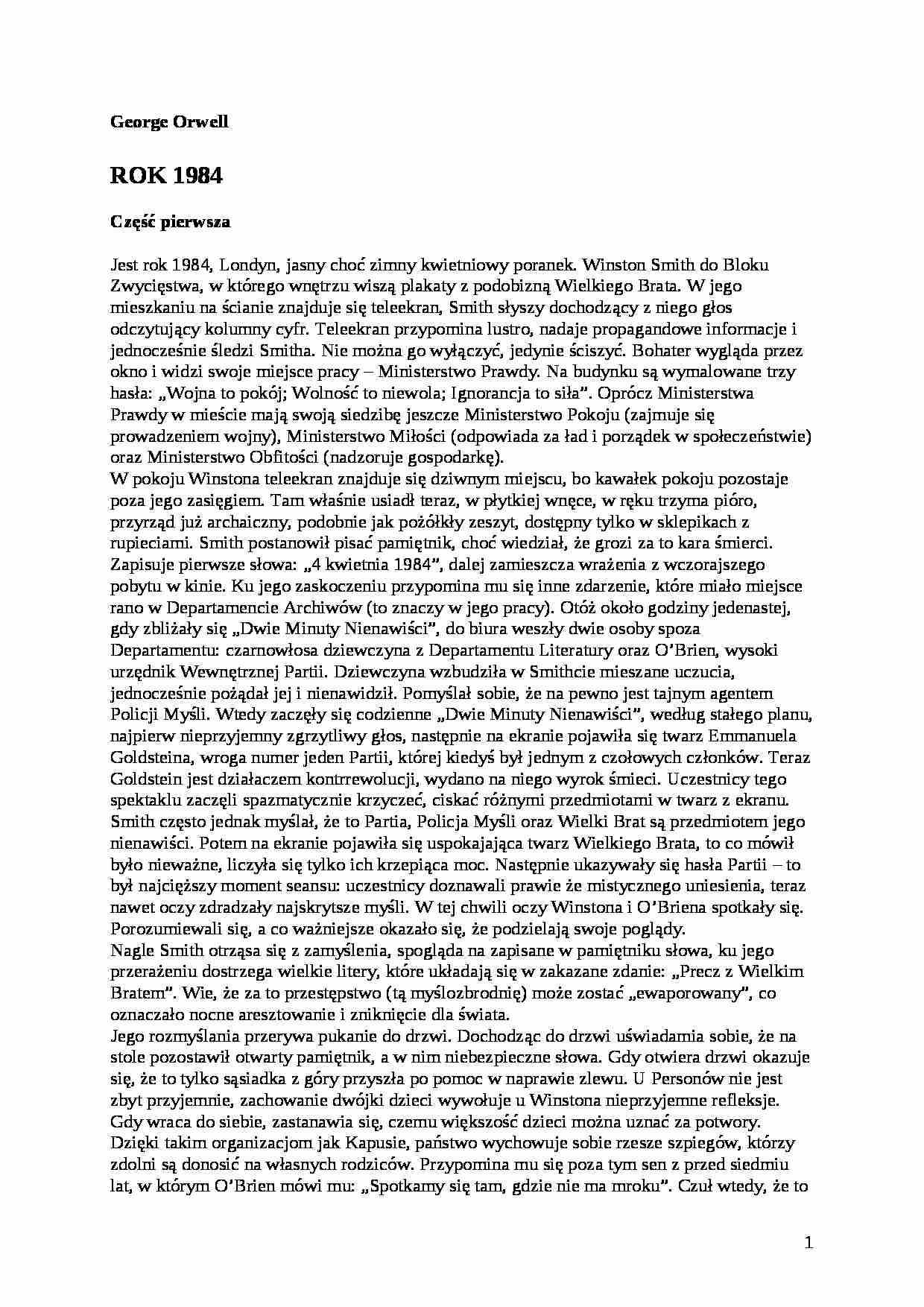 ROK 1984 - część pierwsza, druga i trzecia - strona 1