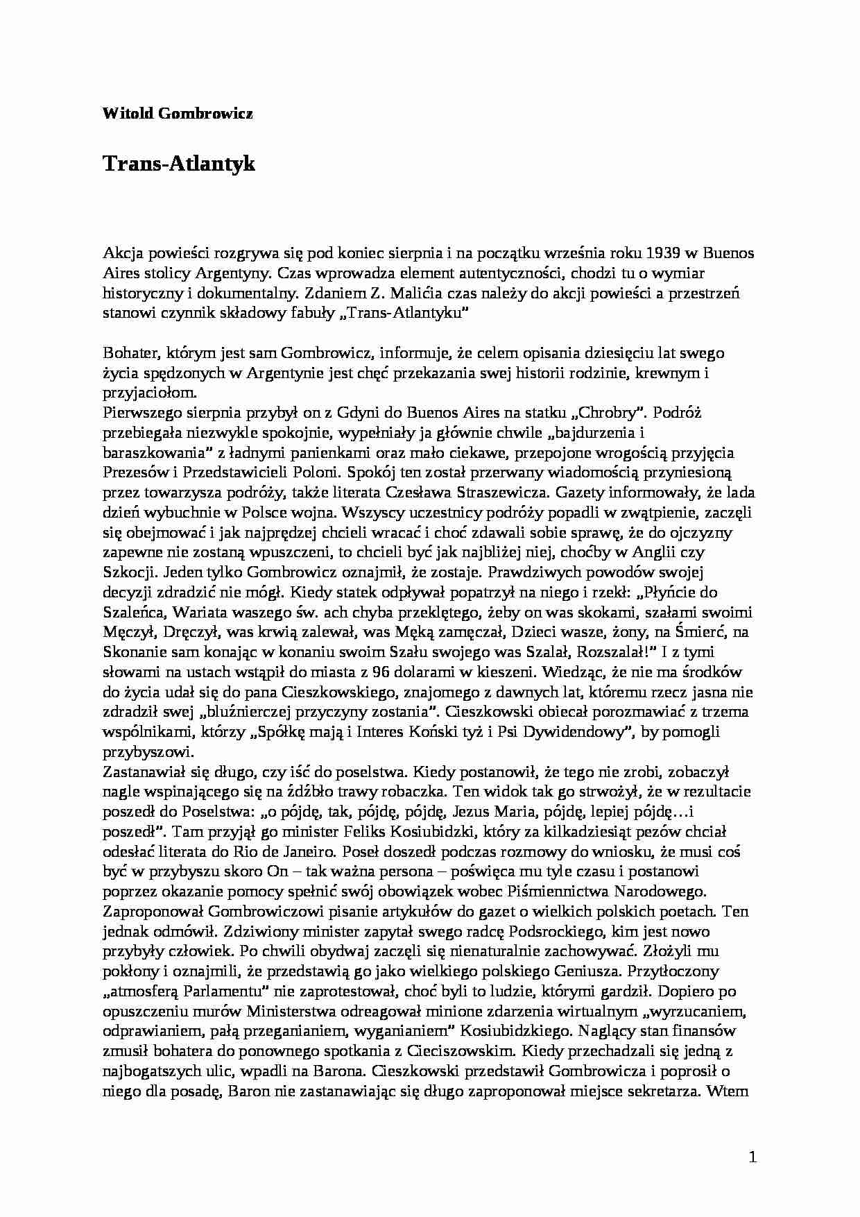 Historia literatury - Trans-Atlantyk - strona 1