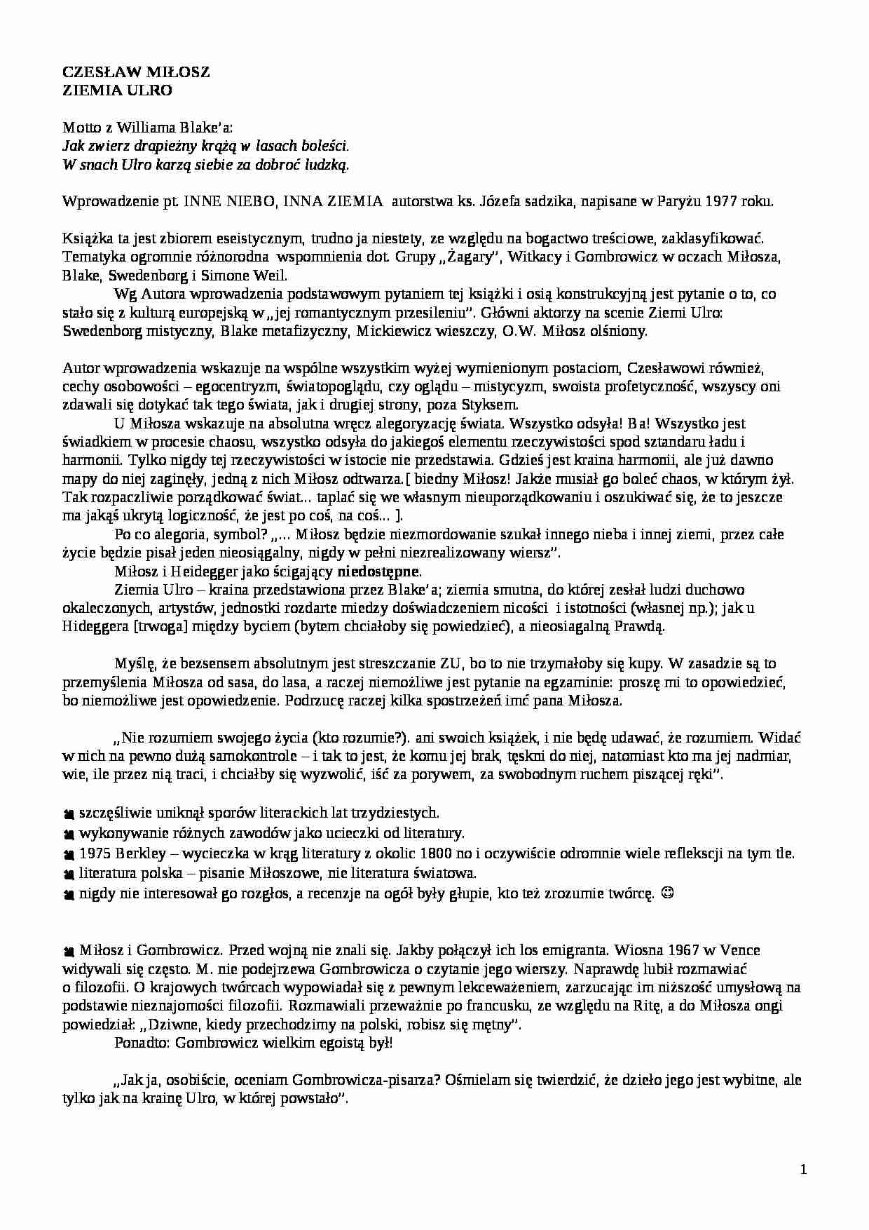 Historia literatury - Ziemia Ulro - strona 1