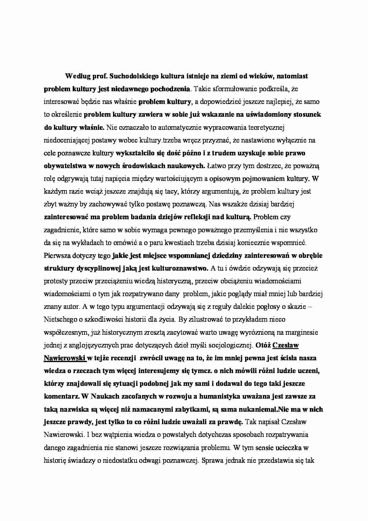 Historia myśli o kulturze - wykład 1 - strona 1