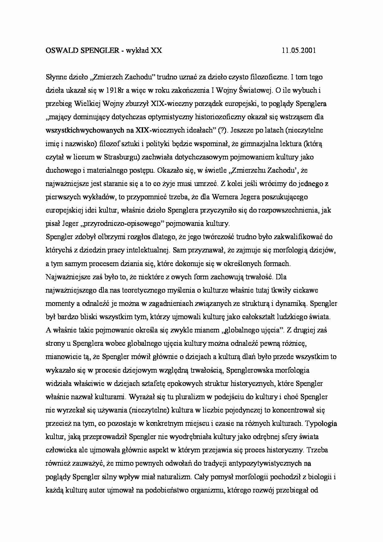 Historia myśli o kulturze - wykład 12 - strona 1
