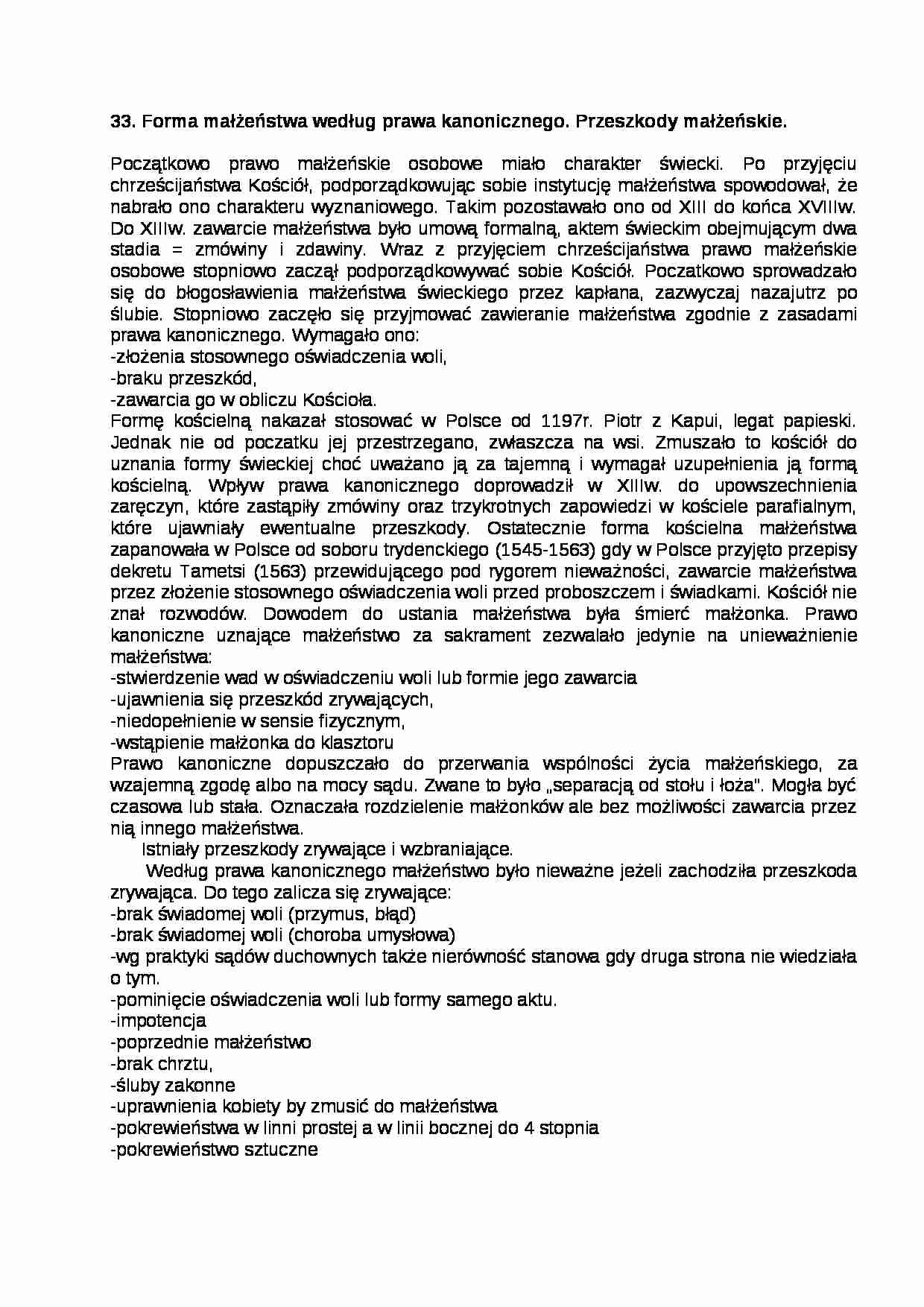 Forma małżeństwa według prawa kanonicznego - strona 1