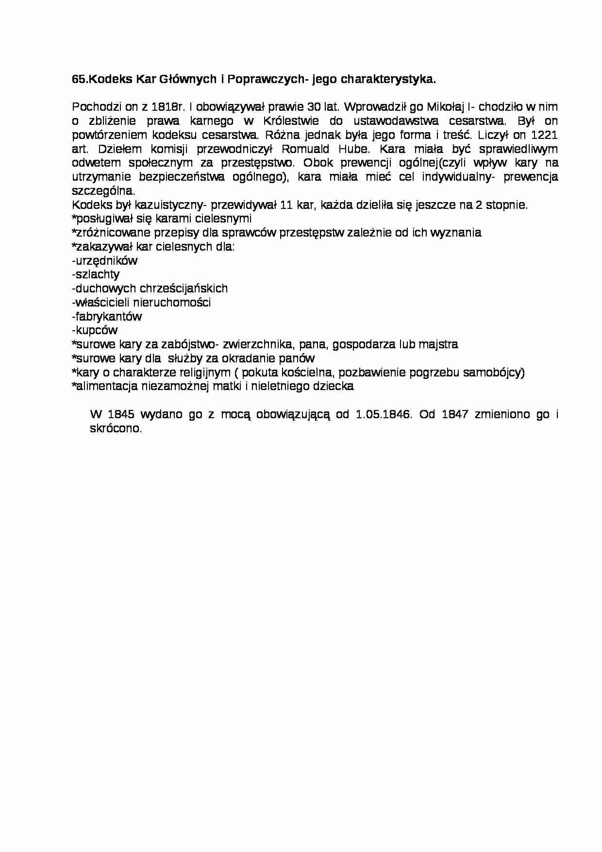 Kodeks Kar Głównych i Poprawczych - strona 1