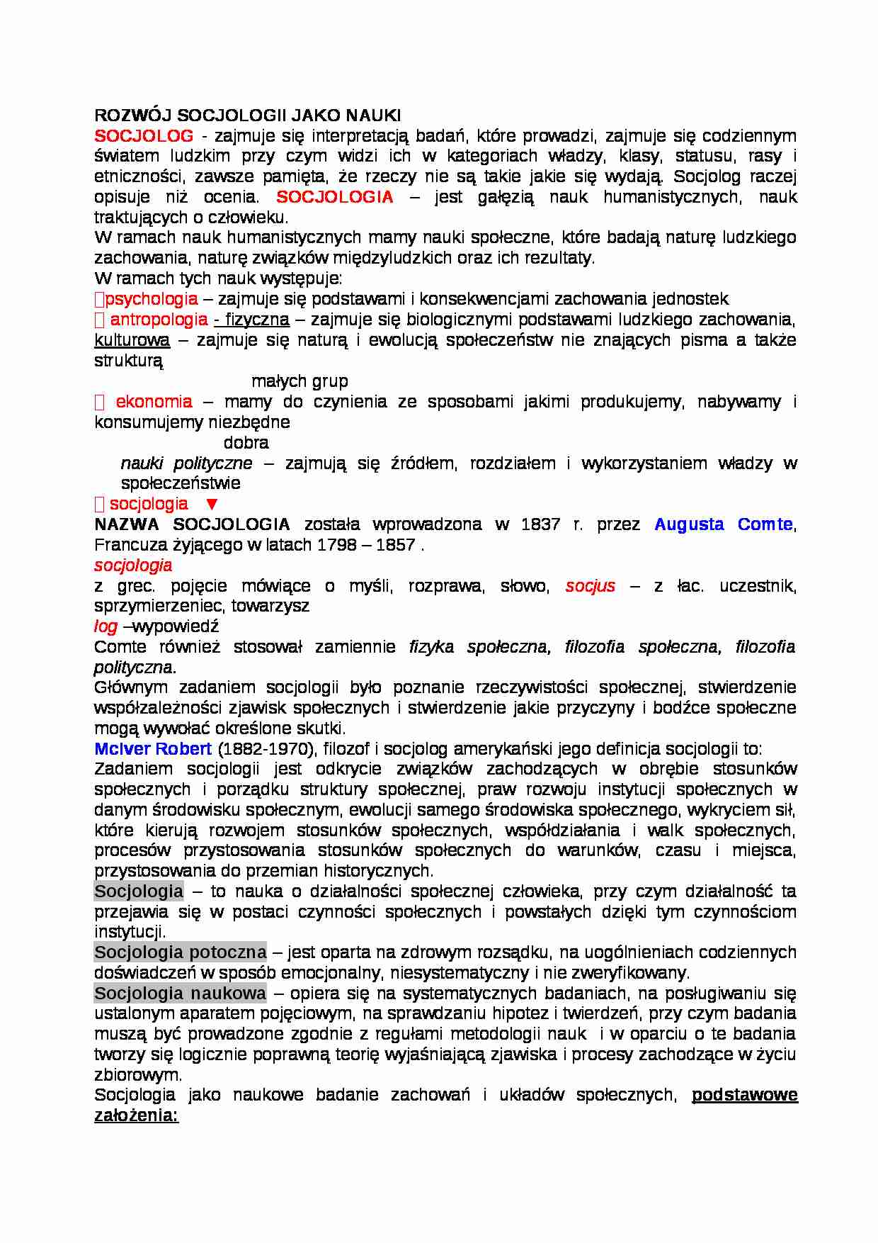 Wykłady z socjologii - strona 1