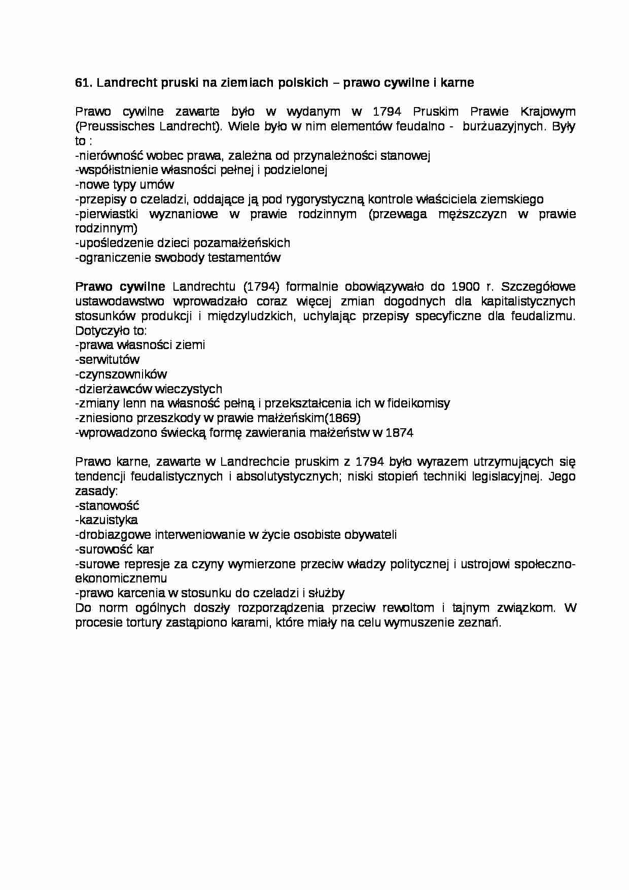 Landrecht pruski na ziemiach polskich - strona 1